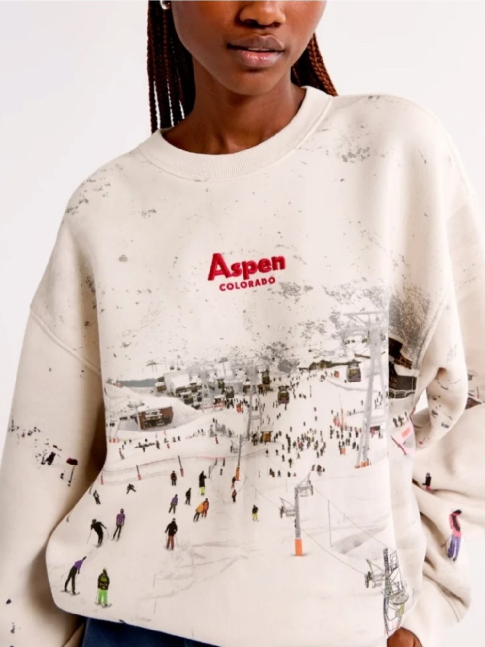 Abercrombie & Fitch Ski Destination Aspen Vintage Sunday Crew Neck Sweater Small